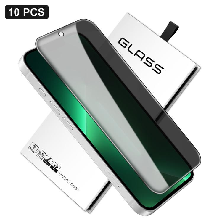 10pcs 360-Degree Privacy Silk-Screen Print Large Curved Edge High-Aluminium Tempered Glass Film, For iPhone 17e / 16e, For iPhone 17 Pro Max, For iPhone 17 Pro, For iPhone 17, For iPhone Air, For iPhone 16 Pro Max, For iPhone 16 Pro, For iPhone 16 Plus...