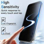 10pcs 360-Degree Privacy Silk-Screen Print Large Curved Edge High-Aluminium Tempered Glass Film, For iPhone 17e / 16e, For iPhone 17 Pro Max, For iPhone 17 Pro, For iPhone 17, For iPhone Air, For iPhone 16 Pro Max, For iPhone 16 Pro, For iPhone 16 Plus...