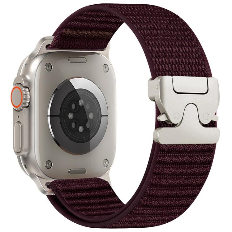 Parachute Buckle Mountain Pattern Woven Nylon Metal Tip Watch Band, For Apple Watch 46mm / 49mm / 45mm / 44mm, For Apple Watch 42mm / 41mm / 40mm / 38mm