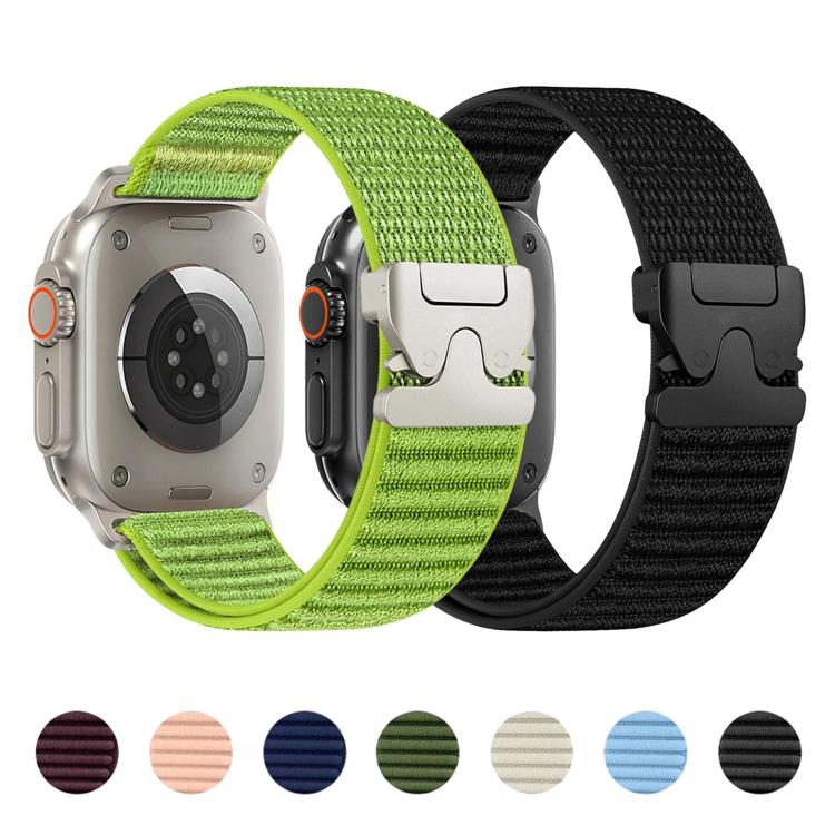 Parachute Buckle Mountain Pattern Woven Nylon Metal Tip Watch Band, For Apple Watch 46mm / 49mm / 45mm / 44mm, For Apple Watch 42mm / 41mm / 40mm / 38mm