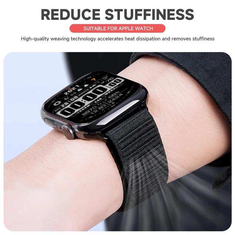 Parachute Buckle Mountain Pattern Woven Nylon Metal Tip Watch Band, For Apple Watch 46mm / 49mm / 45mm / 44mm, For Apple Watch 42mm / 41mm / 40mm / 38mm