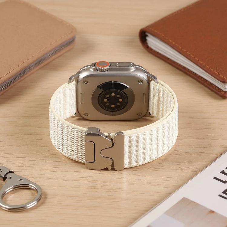 Parachute Buckle Mountain Pattern Woven Nylon Metal Tip Watch Band, For Apple Watch 46mm / 49mm / 45mm / 44mm, For Apple Watch 42mm / 41mm / 40mm / 38mm