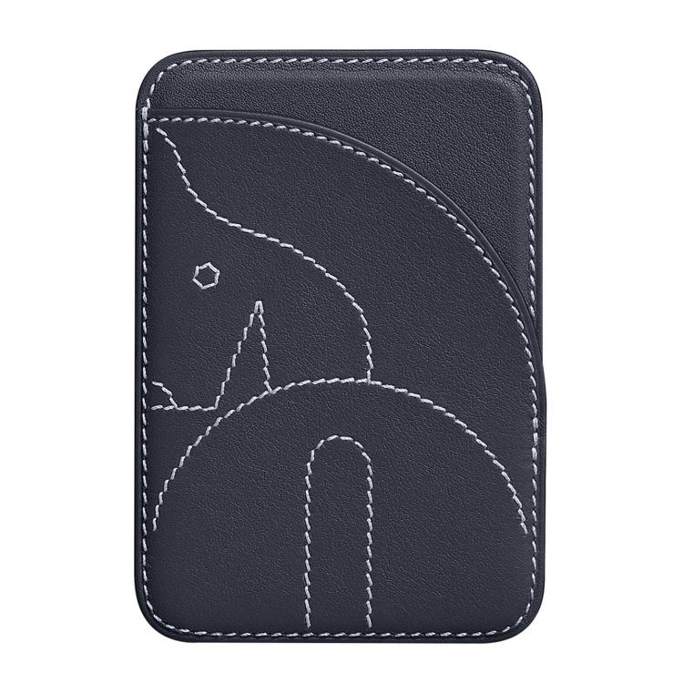 Genuine Leather Embroidered Magnetic Card Bag