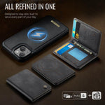 CaseMe Me80 Series Detachable Wallet Magnetic RFID Vegan Leather Phone Case, For iPhone 13, For iPhone 12 / 12 Pro, For iPhone 12 Pro Max, For iPhone 11 Pro Max, For iPhone 11, For iPhone 11 Pro