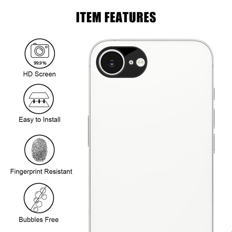 Kalebol Silk-Screened HD Anti-Fingerprint AR Integrated Camera Lens Tempered Glass Film, For iPhone 17e / 16e, For iPhone 17 Pro Max, For iPhone 17 Pro, For iPhone 17, For iPhone Air, For iPhone 16 Pro / 16 Pro Max, For iPhone 16 / 16 Plus             ...
