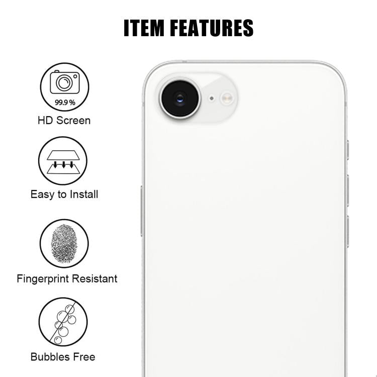 Kalebol Transparent HD Anti-Fingerprint AR Integrated Camera Lens Tempered Glass Film, For iPhone 17e / 16e, For iPhone 17 Pro Max, For iPhone 17 Pro, For iPhone 17, For iPhone Air, For iPhone 16 Pro / 16 Pro Max, For iPhone 16 / 16 Plus               ...