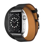 For Apple Watch 3 / 2 / 1 Generation 38mm Universal Leather Double-loop Strap