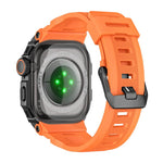Vibrant Zinc Alloy Cover Integrated Silicone Watch Band, For Apple Watch Series 11 / 10 46mm
