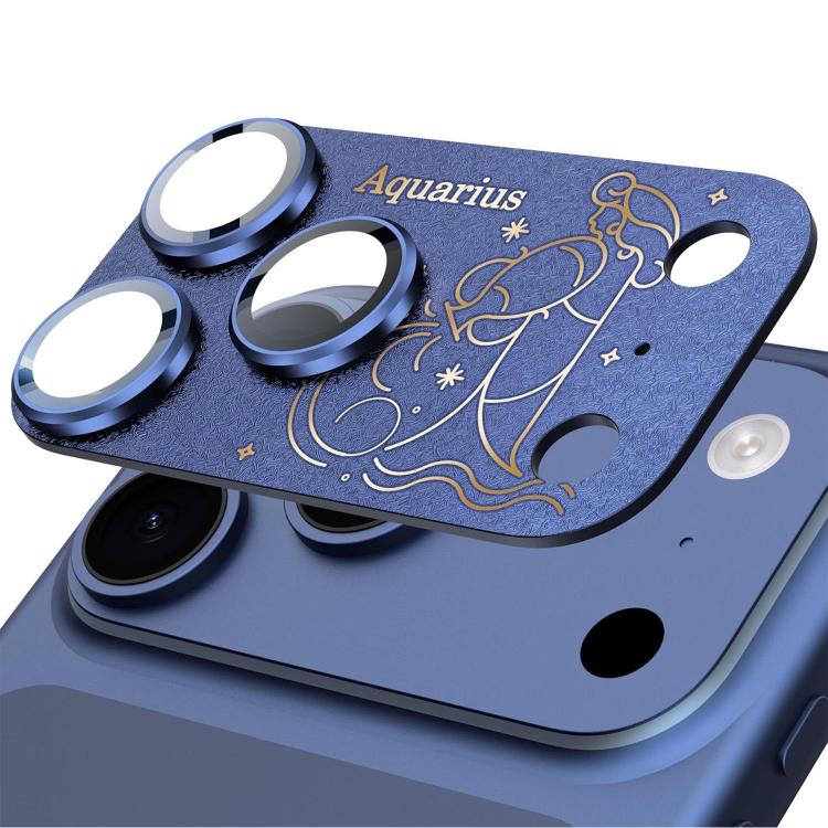 For iPhone 17 Pro Twelve Constellations Armor Integrated Full-Coverage Frosted Metal Camera Lens Film, Scorpio, Libra, Aquarius, Gemini, Pisces, Leo, Sagittarius, Capricorn, Cancer, Taurus, Virgo, Aries