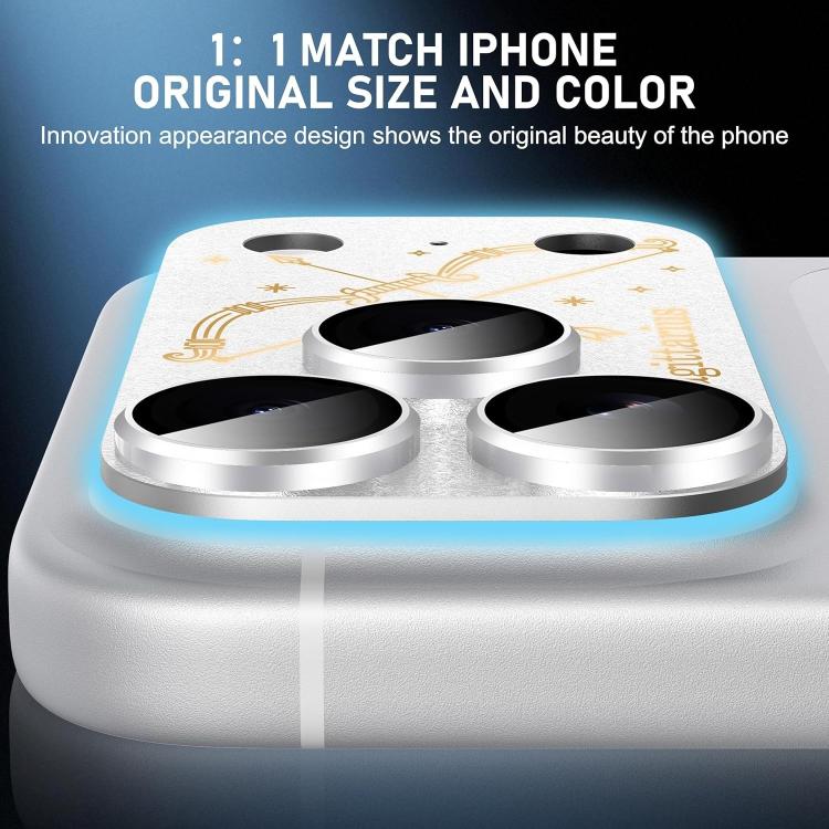 For iPhone 17 Pro Twelve Constellations Armor Integrated Full-Coverage Frosted Metal Camera Lens Film, Scorpio, Libra, Aquarius, Gemini, Pisces, Leo, Sagittarius, Capricorn, Cancer, Taurus, Virgo, Aries