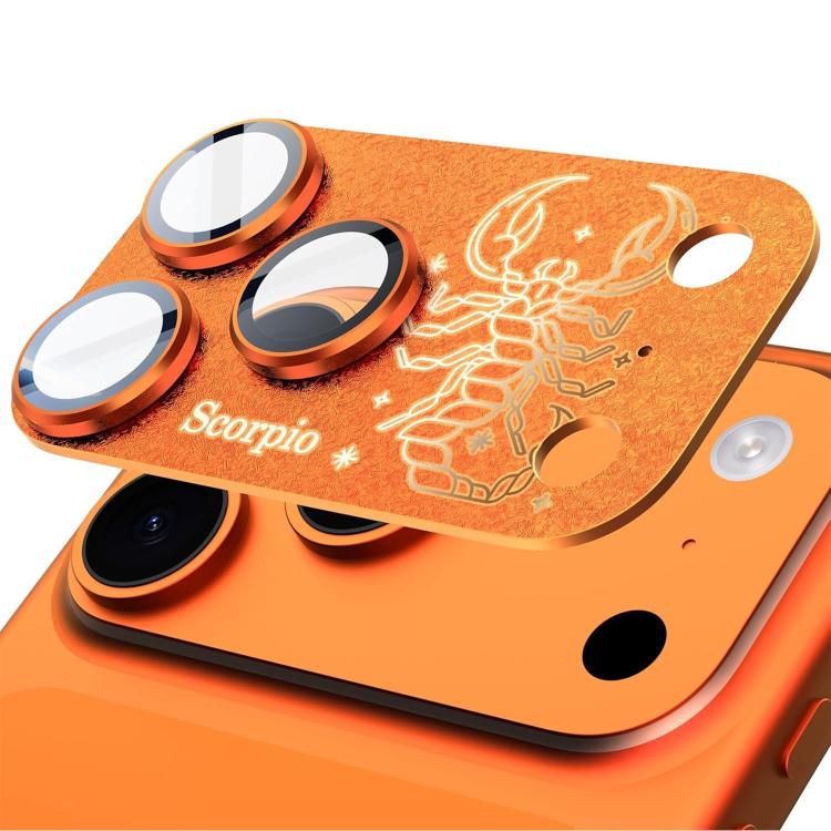 For iPhone 17 Pro Twelve Constellations Armor Integrated Full-Coverage Frosted Metal Camera Lens Film, Scorpio, Libra, Aquarius, Gemini, Pisces, Leo, Sagittarius, Capricorn, Cancer, Taurus, Virgo, Aries
