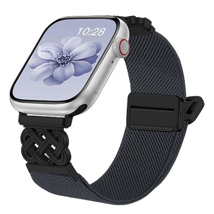 Chinese Knot Magnetic Buckle Twill Stretch Nylon Watch Band, For Apple Watch 49mm / 46mm / 45mm / 44mm, For Apple Watch 42mm / 41mm / 40mm / 38mm