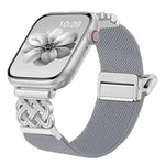Chinese Knot Magnetic Buckle Twill Stretch Nylon Watch Band, For Apple Watch 49mm / 46mm / 45mm / 44mm, For Apple Watch 42mm / 41mm / 40mm / 38mm