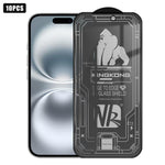 10pcs 3D Large Arc Edge Electroplated Explosion-Proof Scratch-Resistant Full-Screen 28-Degree Privacy Tempered Glass Film, For iPhone 17 Pro Max, For iPhone 17 Pro, For iPhone 17, For iPhone Air, For iPhone 16 Pro Max, For iPhone 16 Pro, For iPhone 16