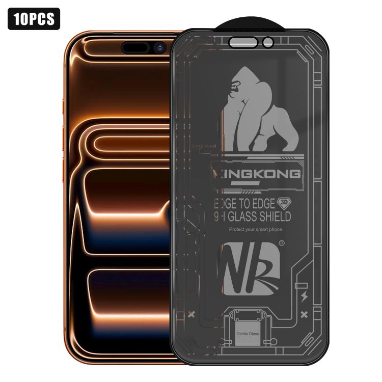 10pcs 3D Large Arc Edge Electroplated Explosion-Proof Scratch-Resistant Full-Screen 360 Privacy Tempered Glass Film, For iPhone 17 Pro Max, For iPhone 17 Pro, For iPhone 17, For iPhone Air, For iPhone 16 Pro Max, For iPhone 16 Pro, For iPhone 16
