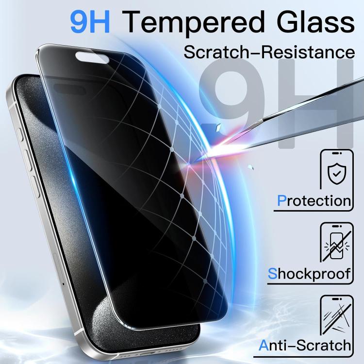 10pcs 3D Large Arc Edge Electroplated Explosion-Proof Scratch-Resistant Full-Screen 360 Privacy Tempered Glass Film, For iPhone 17 Pro Max, For iPhone 17 Pro, For iPhone 17, For iPhone Air, For iPhone 16 Pro Max, For iPhone 16 Pro, For iPhone 16