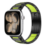 Multi-Faceted Rubber Inlaid Stainless Steel Watch Band, For Apple Watch 46mm / 49mm / 45mm / 44mm, For Apple Watch 42mm / 41mm / 40mm / 38mm