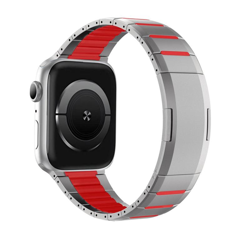 Curved Two-Tone Side-Release Stainless Steel Watch Band, For Apple Watch 49mm / 46mm / 45mm / 44mm, For Apple Watch 42mm / 41mm / 40mm / 38mm