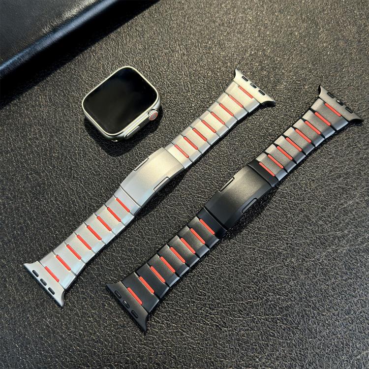 Curved Two-Tone Side-Release Stainless Steel Watch Band, For Apple Watch 49mm / 46mm / 45mm / 44mm, For Apple Watch 42mm / 41mm / 40mm / 38mm