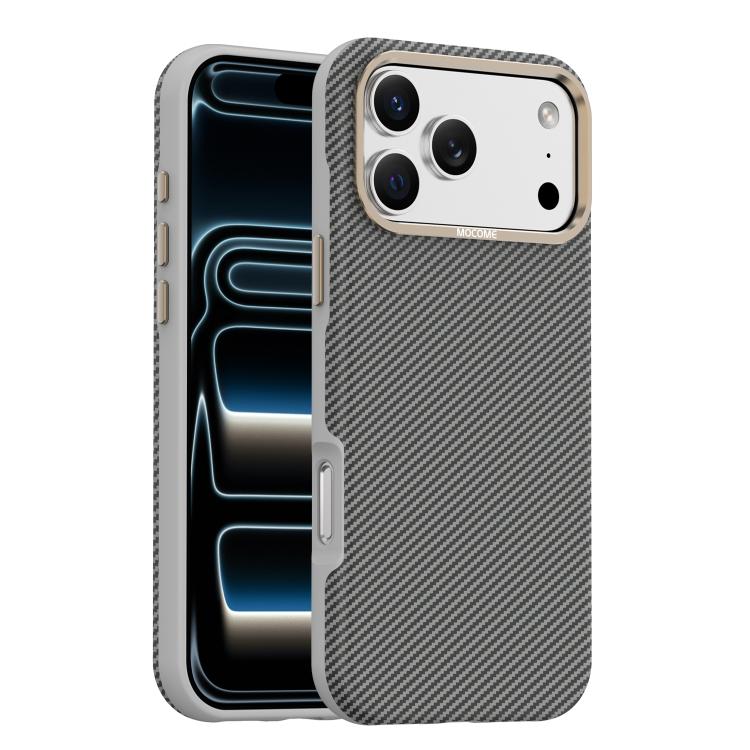 Mocome Kevlar Carbon Fiber Texture Magnetic Shockproof Phone Case, For iPhone 17 Pro Max