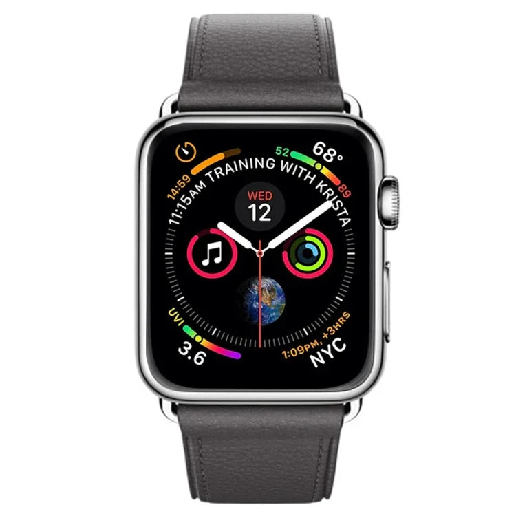 Classic Button Leather Wrist Strap Watch Band for Apple Watch Series 3 & 2 & 1 42mm