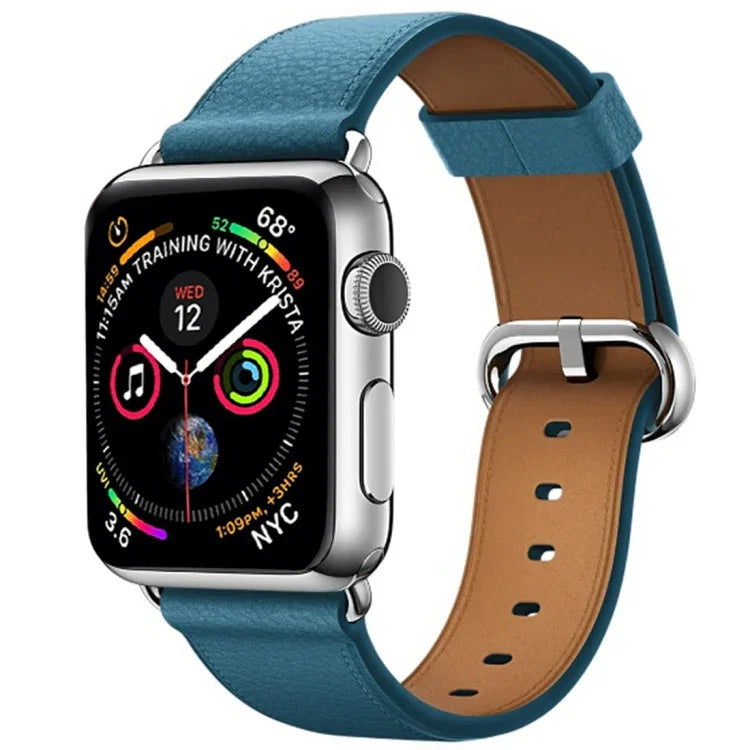 Classic Button Leather Wrist Strap Watch Band for Apple Watch Series 3 & 2 & 1 42mm