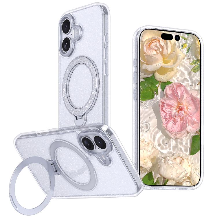 Starry Glitter Magnetic Holder Phone Case, For iPhone 18 Pro / 17 Pro, For iPhone 18 Pro Max / 17 Pro Max, For iPhone 17