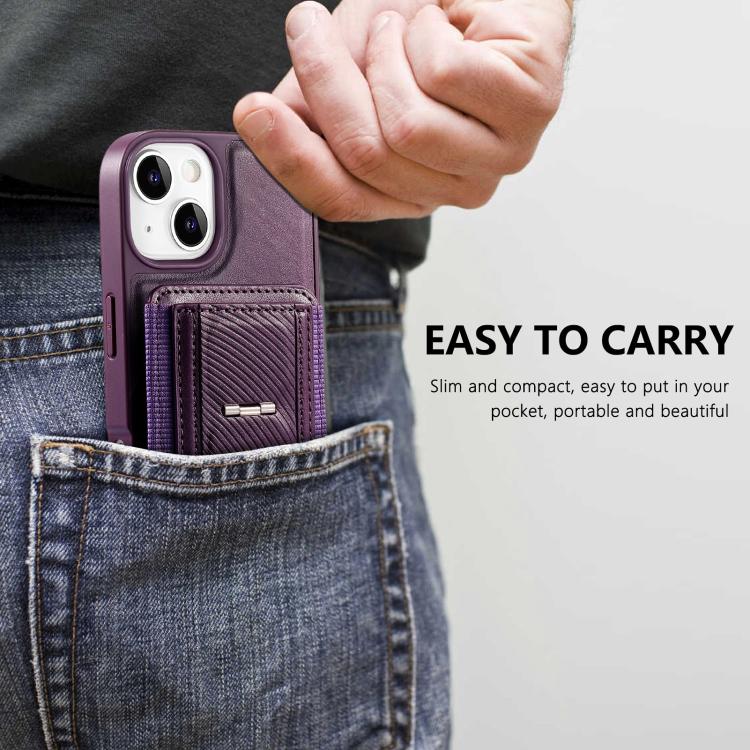 CaseNeo Fold Holder Retro Elastic Card Bag Magnetic Back Phone Case, For iPhone 15, For iPhone 14 / 13, For iPhone 14 Pro, For iPhone 14 Pro Max, For iPhone 13 Pro Max, For iPhone 13 Pro
