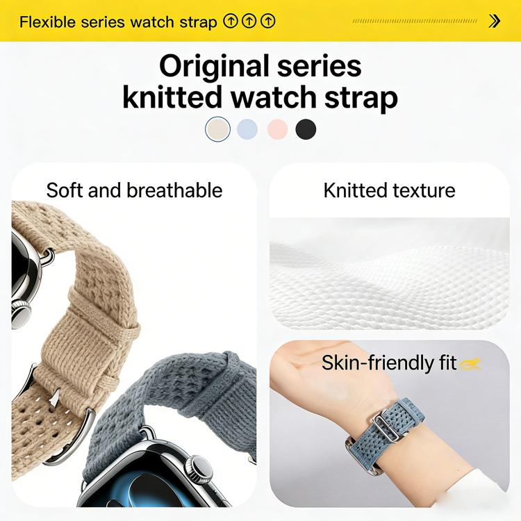 Openwork Knitted Weaving Watch Band, For Apple Watch 46mm / 49mm / 45mm / 44mm, For Apple Watch 42mm / 41mm / 40mm / 38mm
