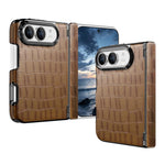 Crocodile Vegan Leather Dual-Hinge Phone case, For iPhone Duo