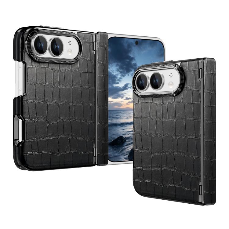Crocodile Vegan Leather Dual-Hinge Phone case, For iPhone Duo