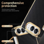 Geometric Mesh Texture Vegan Leather Dual-Hinge Phone Case, For  iPhone Duo