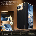 Geometric Mesh Texture Vegan Leather Dual-Hinge Phone Case, For  iPhone Duo