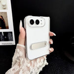 Clear Fold Bar Holder Hinge Shockproof Phone Case, For iPhone Duo