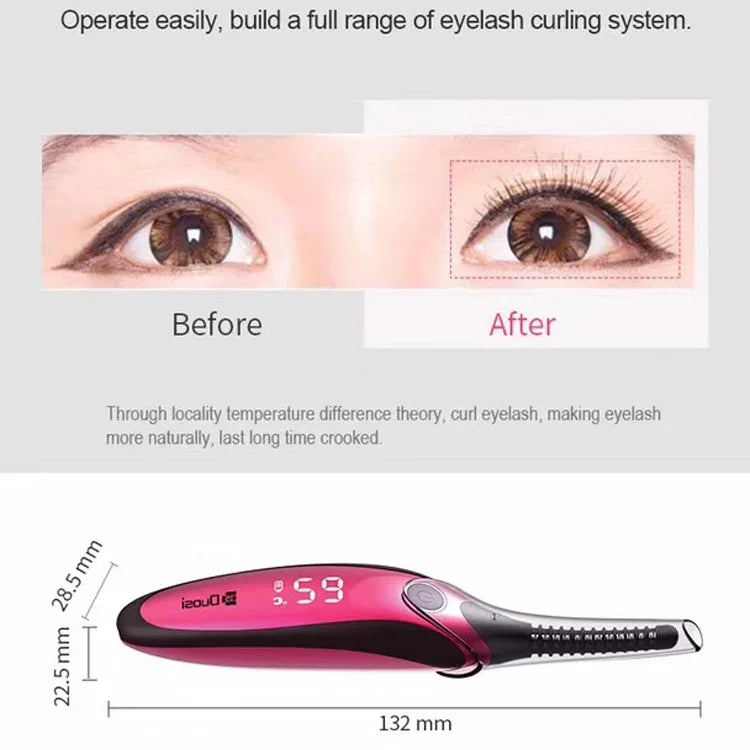 Duosi DY-102 Portable Pen Style Heated Long-Lasting Electric Ironing   Eyelash Curler USB Rechargeable Electric Heated Makeup   Curling Clip