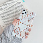 For iPhone 11 Plating Colorful Geometric Pattern Mosaic Marble TPU Mobile Phone Case, For iPhone 11
