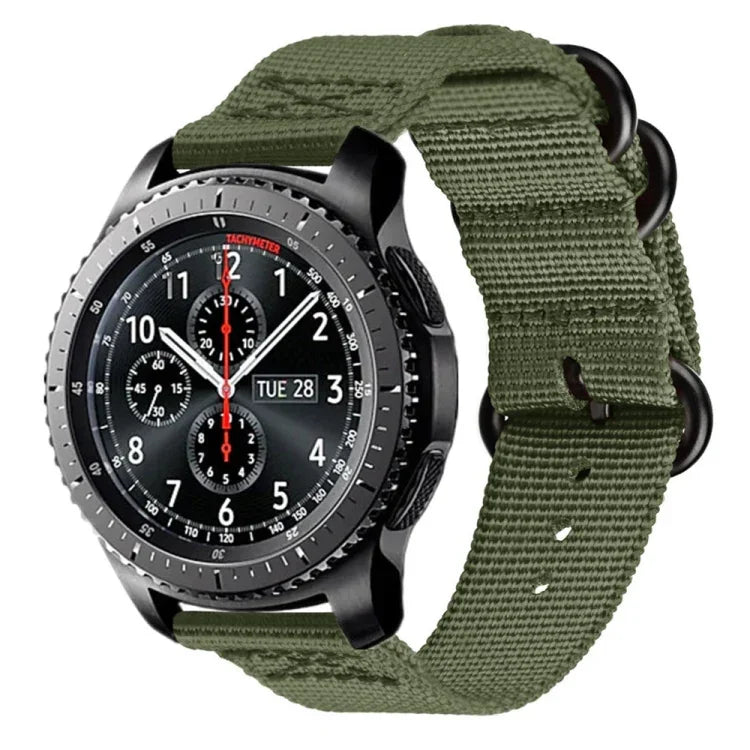 For Samsung Galaxy Watch Active 20mm S3 Nylon Three-ring Strap, For Samsung Galaxy Watch Active 2 20mm / Gear S3