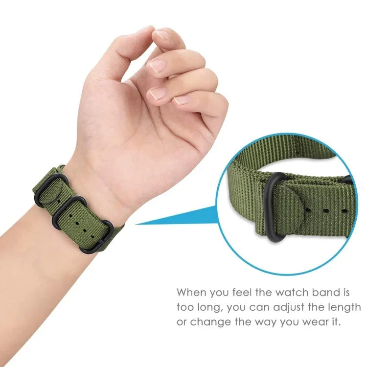 For Samsung Galaxy Watch Active 20mm S3 Nylon Three-ring Strap, For Samsung Galaxy Watch Active 2 20mm / Gear S3