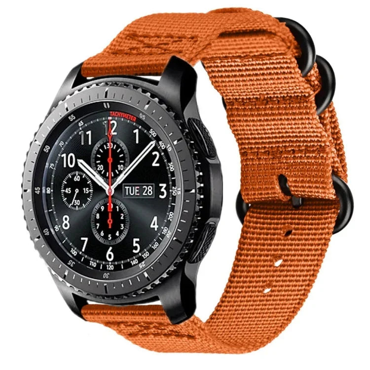 For Samsung Galaxy Watch Active 20mm S3 Nylon Three-ring Strap, For Samsung Galaxy Watch Active 2 20mm / Gear S3