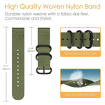 For Samsung Galaxy Watch Active 20mm S3 Nylon Three-ring Strap, For Samsung Galaxy Watch Active 2 20mm / Gear S3