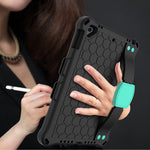 Honeycomb Design EVA + PC Four Corner Anti Falling Flat Protective Shell With Straps, For iPad 9.7 2017/2018