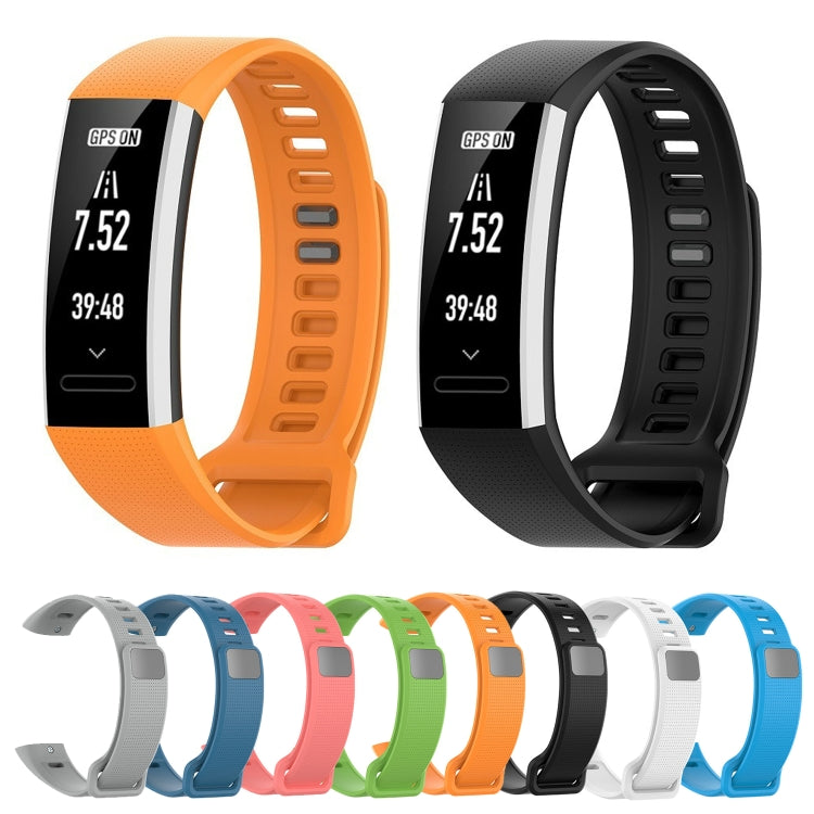 For Huawei Band 2 Pro / Band 2 / ERS-B19 / ERS-B29 Sports Bracelet Silicone Strap, White, Orange, Pink, Black, Gray, Green, Blue, Midnight Blue