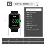 SKMEI 1541 Fashion Led Watch Square Couple Model Waterproof Electronic Watch Silicone Watch