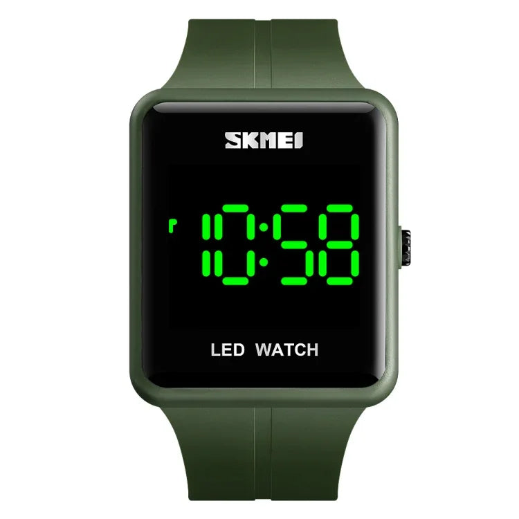 SKMEI 1541 Fashion Led Watch Square Couple Model Waterproof Electronic Watch Silicone Watch