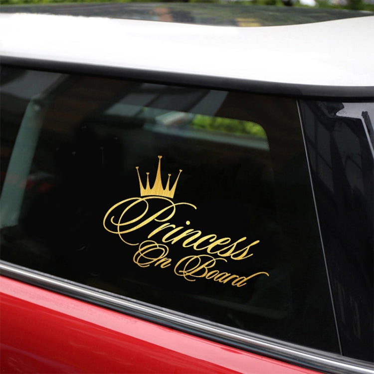 Princess Baby Pattern Car Decal Reflective Laser Vinyl Car Sticker, Size: 16.5x10.9cm, Gold, Silver, Laser, Black