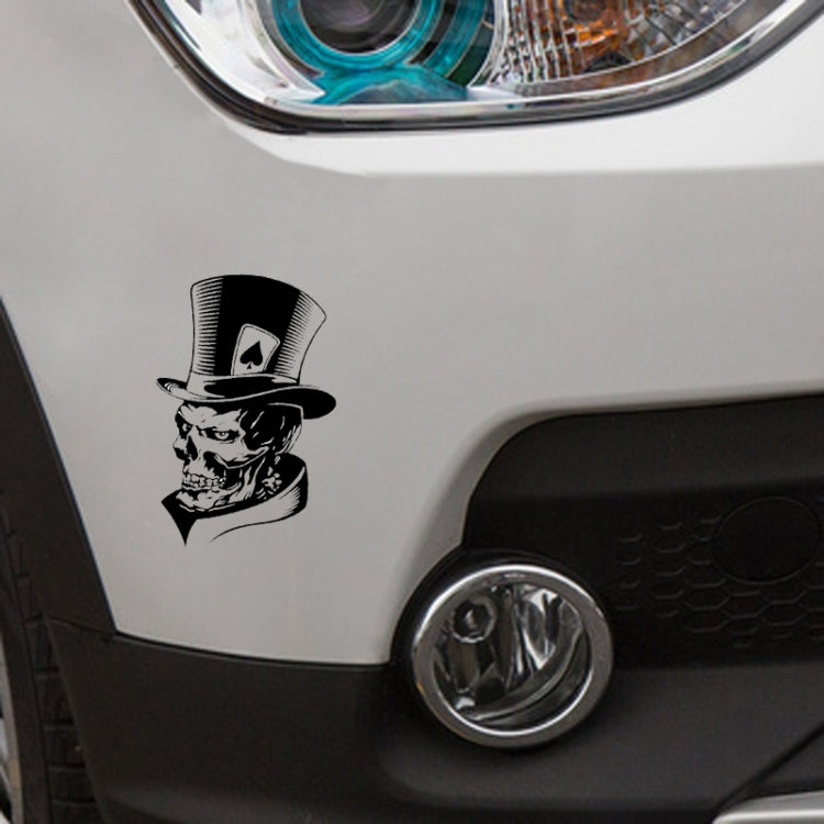10 PCS Joker Skeleton Skull Playing Cards Poker Monster Hat Shape Vinyl Car Sticker, Size: 11.3x17.6cm, Joker Skeleton Skull