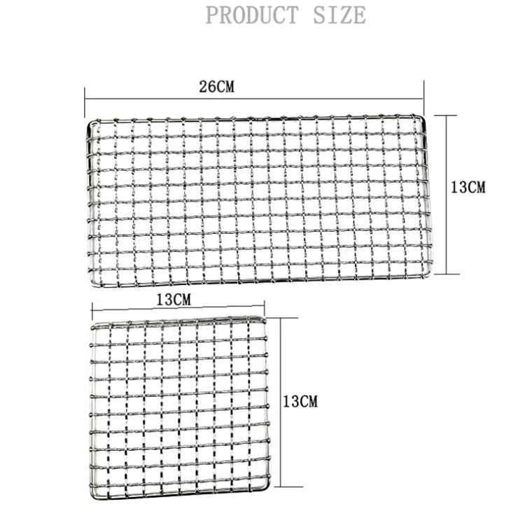 Outdoor Camping Pot Rack Square 304 Stainless Steel Barbecue Mesh Simple Wood Fire Stove Barbecue Grill