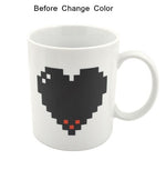 Creative Heart Magic Temperature Changing Cup Color Changing Chameleon Mugs Heat Sensitive Coffee Tea Milk Cup, Color Changing Cup