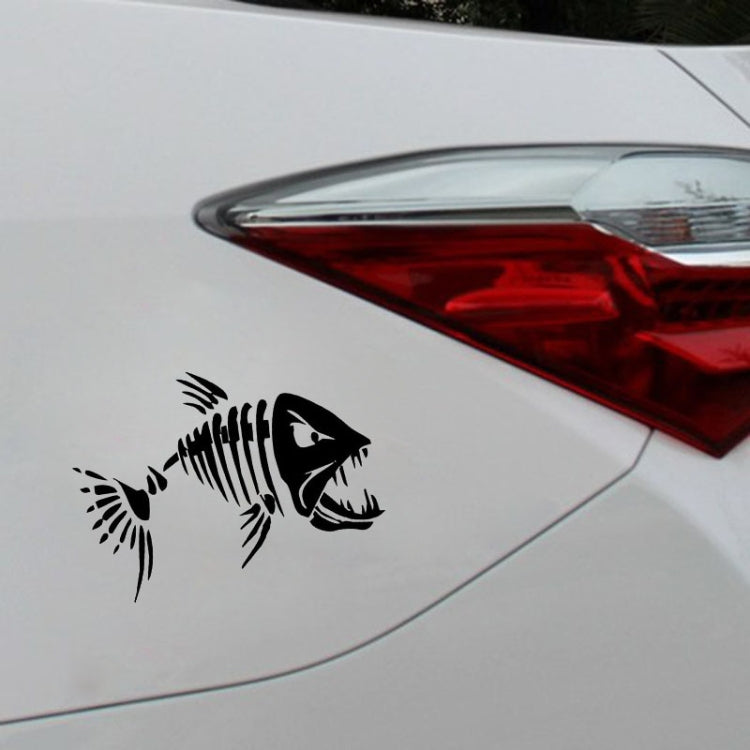 10 PCS YOJA Mad Fish Funny Decal Car Window Decoration Vinyl Stickers Motorcycle Accessories, 11x7CM, Black, Silver