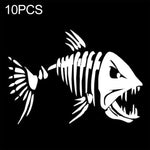 10 PCS YOJA Mad Fish Funny Decal Car Window Decoration Vinyl Stickers Motorcycle Accessories, 11x7CM, Black, Silver